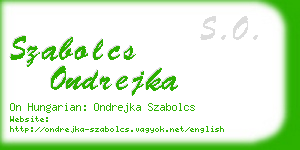 szabolcs ondrejka business card